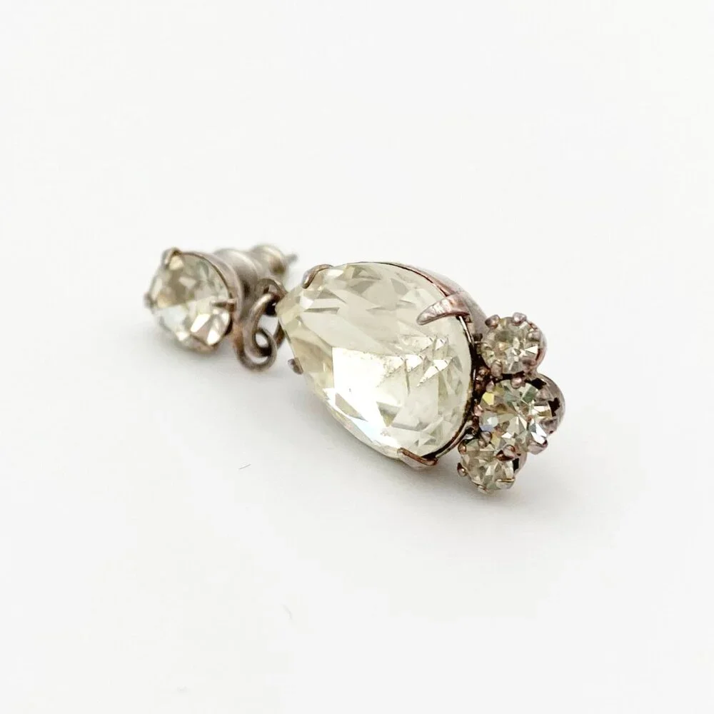 VINTAGE (Y2K) | Crystal & Rhinestone Teardrop Necklace + Earrings Set - Picture 15 of 15
